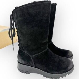 Bionica NIB Canita Black Suede Sherpa-Lined Waterproof Boot - size 7 All-Weather
